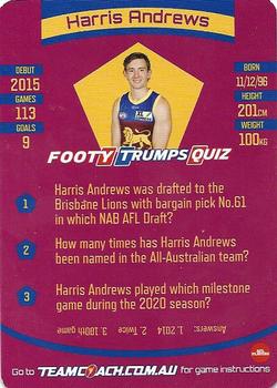 2021 Team Coach AFL #5 Harris Andrews Back